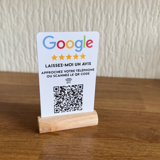 Carte Avis Google NFC + QRcode